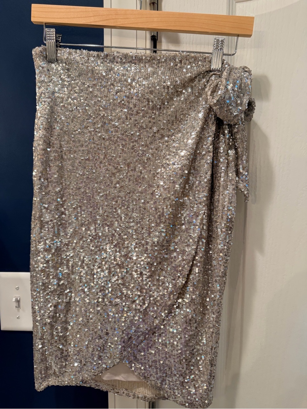 Sequined Silver express Wrap Skirt